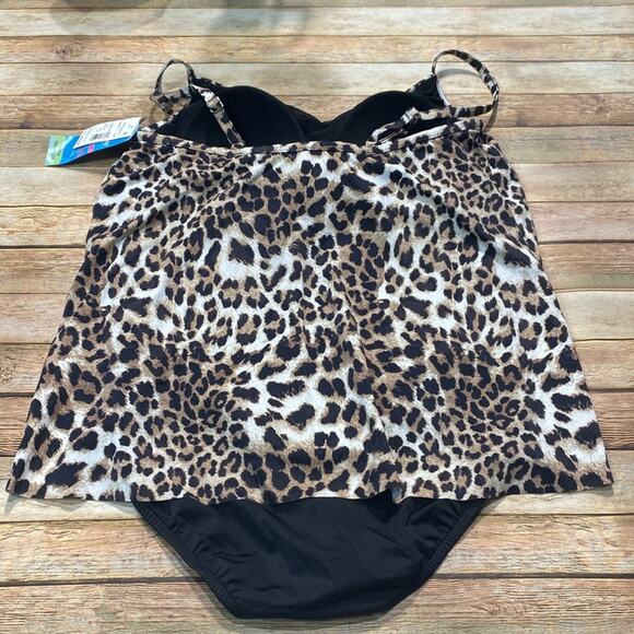 Swim Solutions Leopard One Piece Suit NWT - Picture 3 of 5